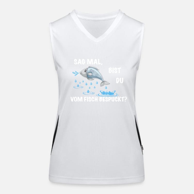 Fisch Spruch lustig Funktionelles Kontrast-Tank Top für Frauen
