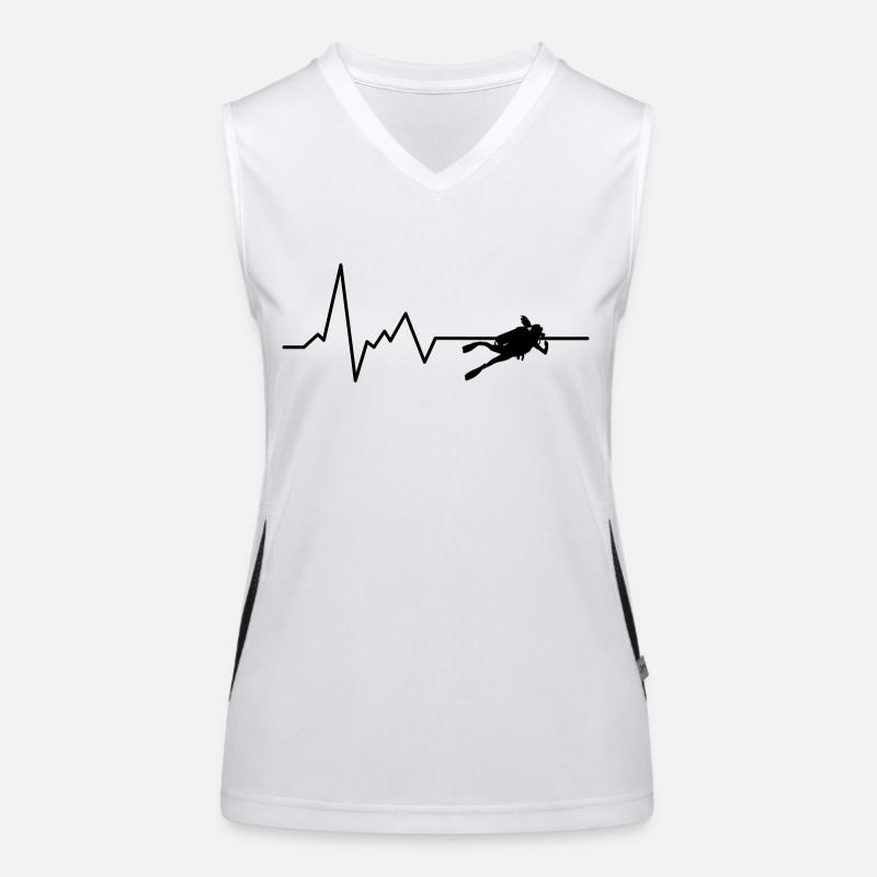 Diver Heartbeat Diving Scuba Women's Functional Contrast Tank Top