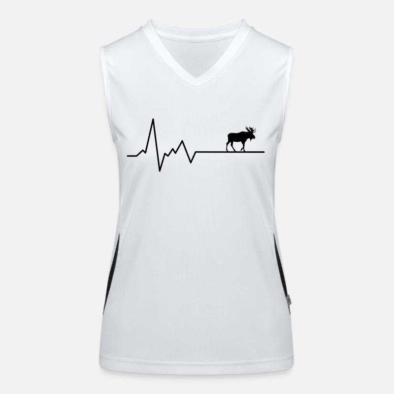 Elk Heartbeat Deer Forest Christmas Women's Functional Contrast Tank Top