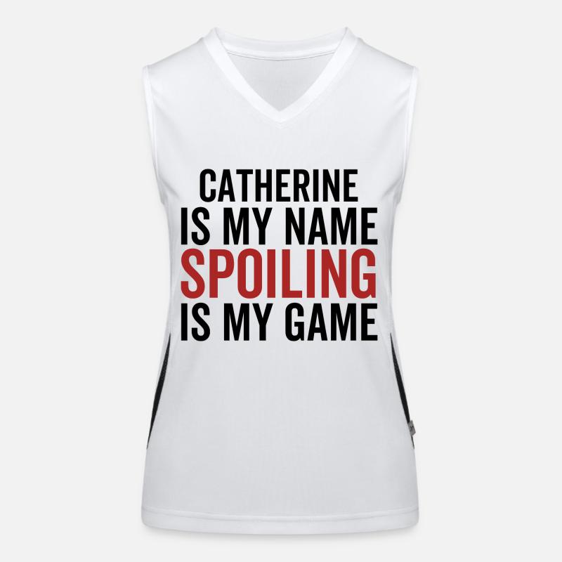 Catherine is My Name Spoiling is My Game Women's Functional Contrast Tank Top