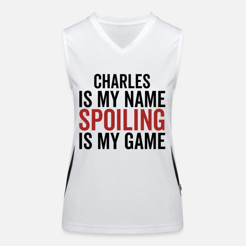 Charles est mon nom Spoiling est mon jeu Débardeur respirant contrasté Femme