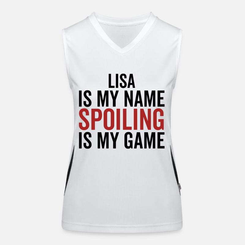 Lisa est mon nom Spoiling est mon jeu Débardeur respirant contrasté Femme