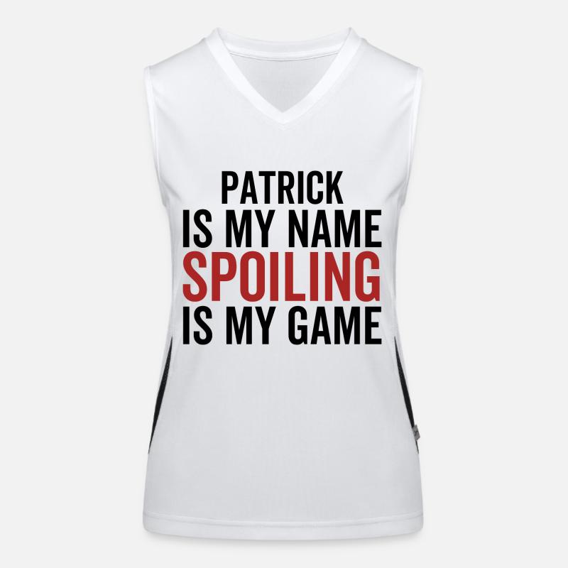 Patrick est mon nom Spoiling est mon jeu Débardeur respirant contrasté Femme