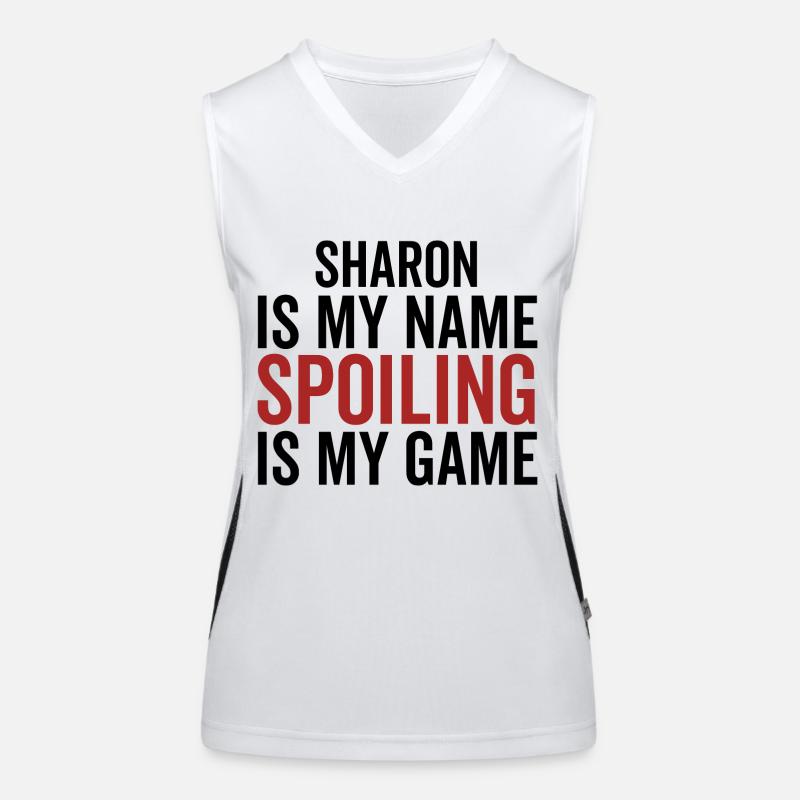 Sharon est mon nom Spoiling est mon jeu Débardeur respirant contrasté Femme