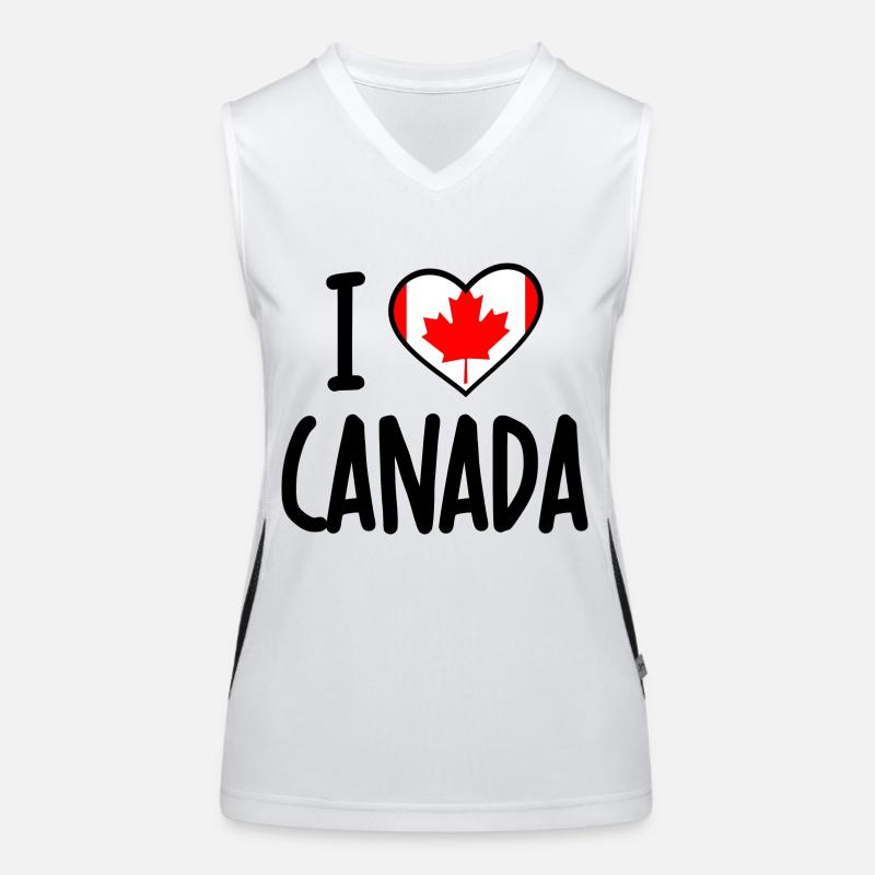 J’aime le Canada Débardeur respirant contrasté Femme