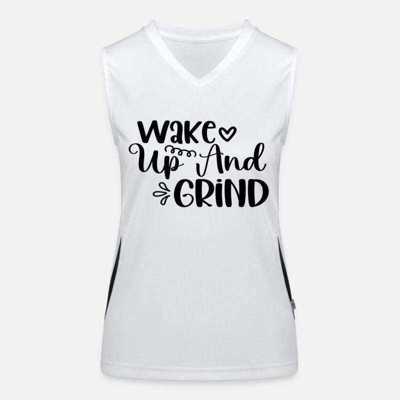 Wake Up And Grind Women's Functional Contrast Tank Top