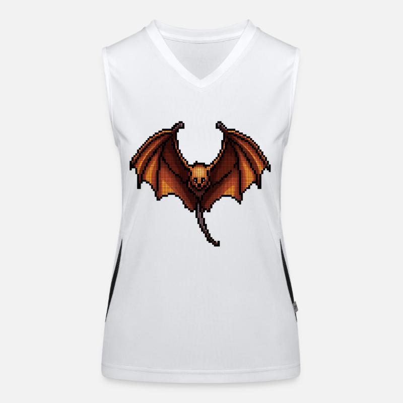 Flying fox in minimalist pixel graphics Women's Functional Contrast Tank Top