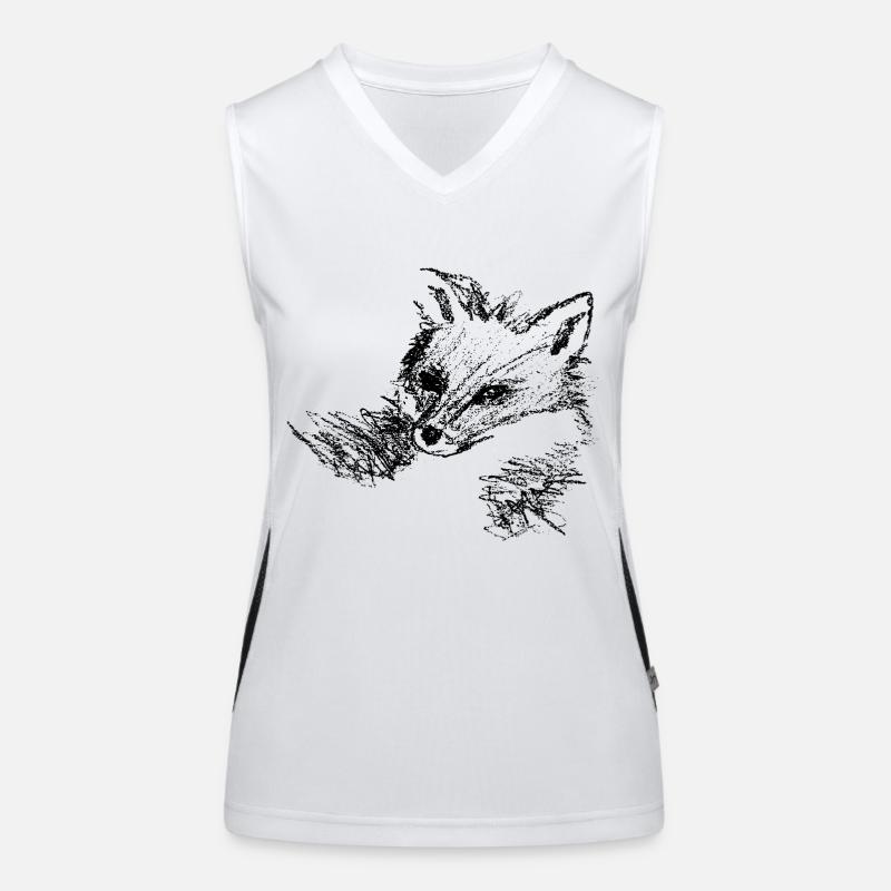 Fox - Women's Functional Contrast Tank Top - white/black