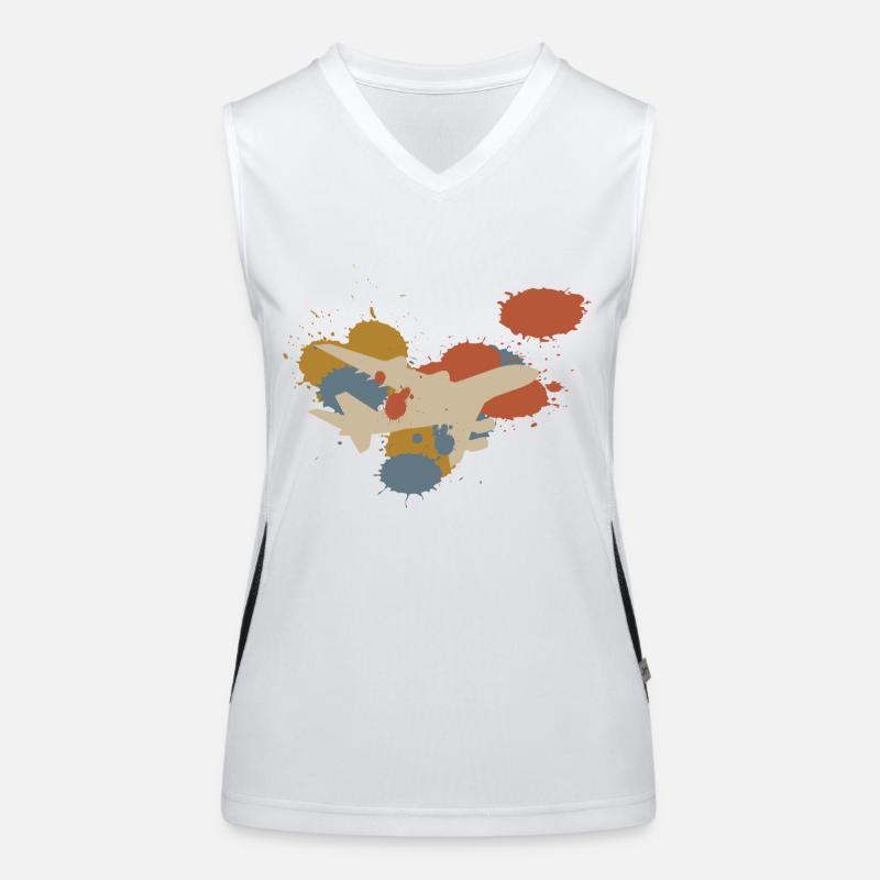 Flugzeug Pilot Retro Funktionelles Kontrast-Tank Top für Frauen