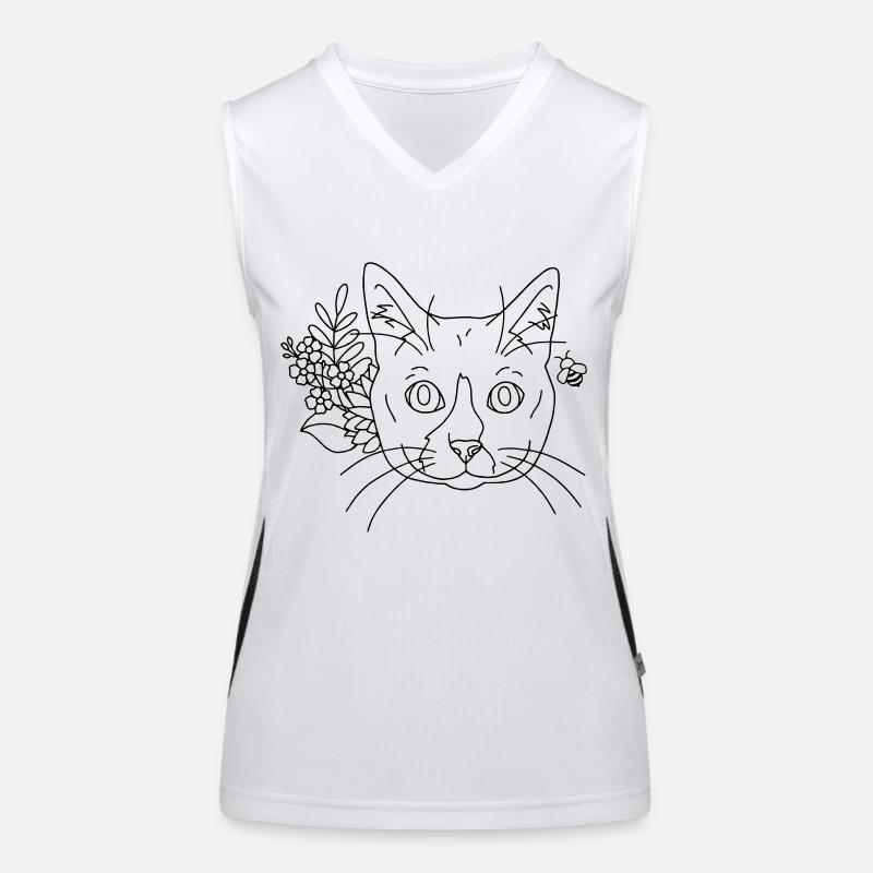 fleurs de chat Débardeur respirant contrasté Femme