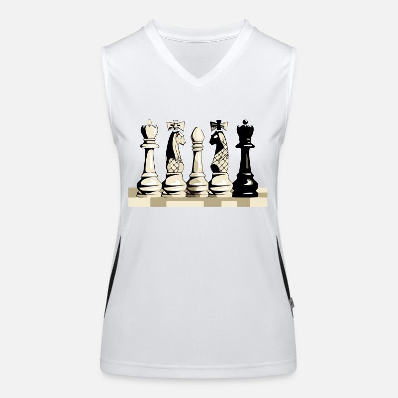 Pièces du jeu d'échecs Débardeur respirant contrasté Femme