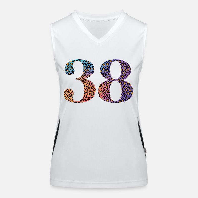 38th Birthday Leopard Women's Functional Contrast Tank Top