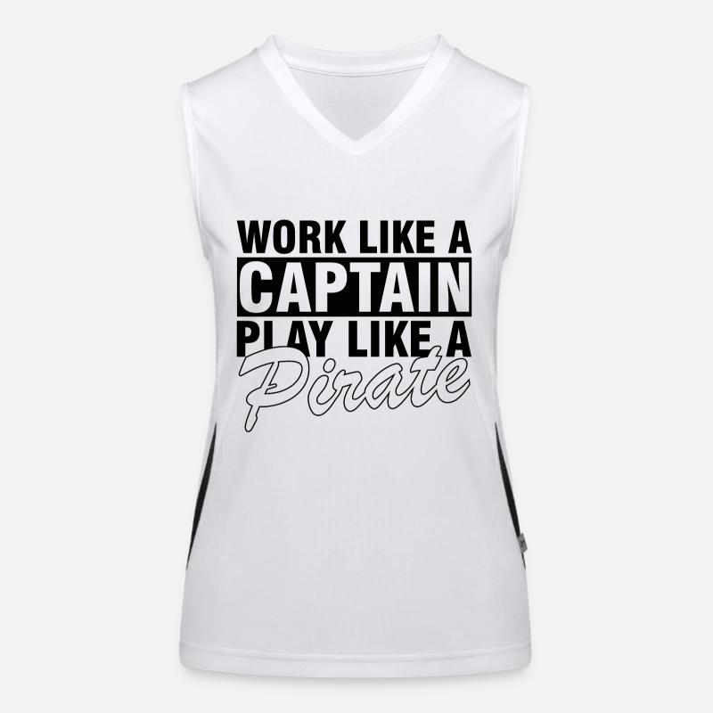 Work like a captain, play like a pirate Women's Functional Contrast Tank Top