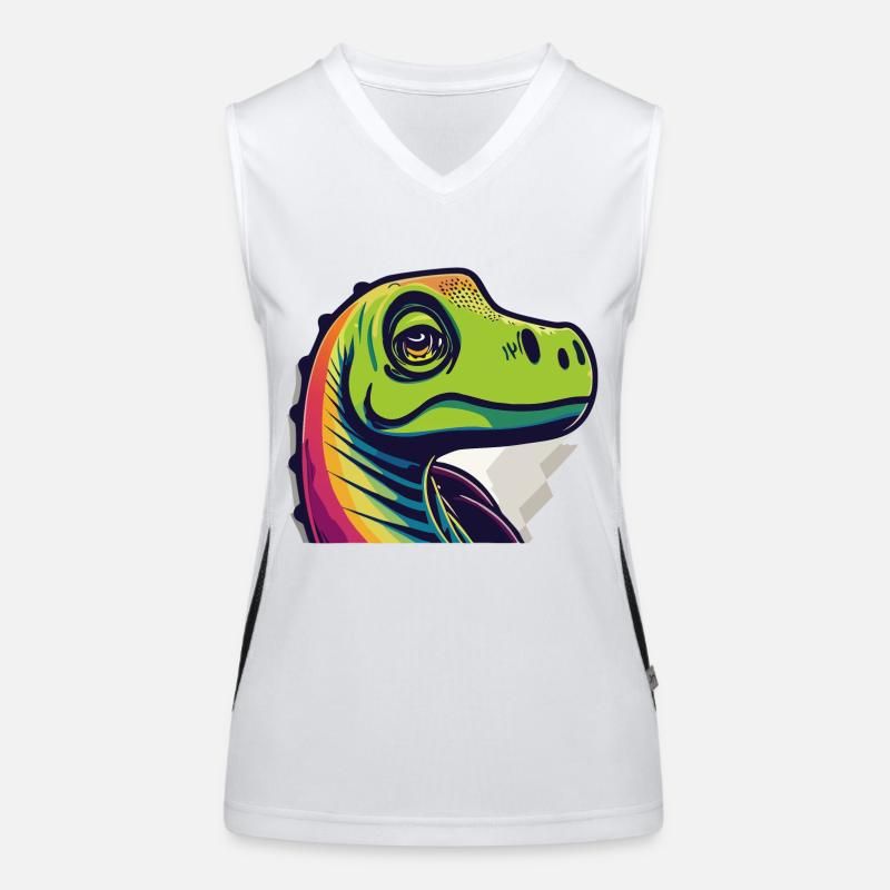 Regenbogen Echse Funktionelles Kontrast-Tank Top für Frauen