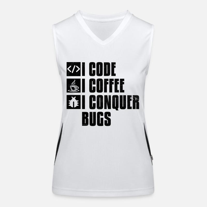 Kaffee-Codierung Programmierer Programmierer Entwickler Nerd Coff Funktionelles Kontrast-Tank Top für Frauen
