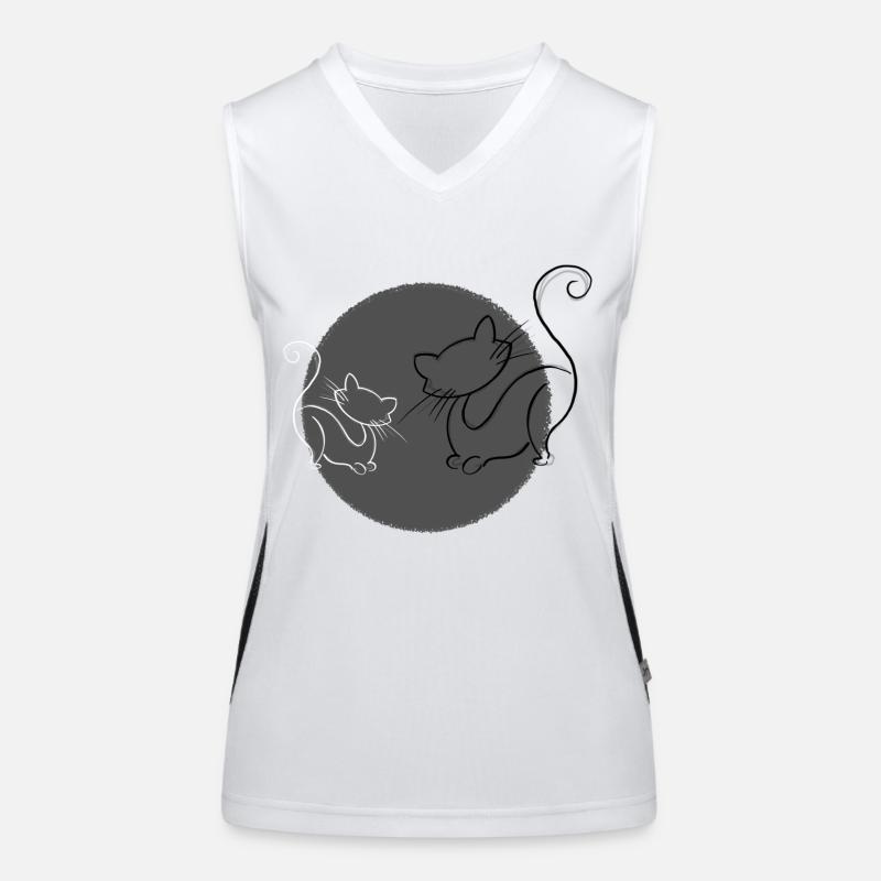 Katzen Grey Funktionelles Kontrast-Tank Top für Frauen
