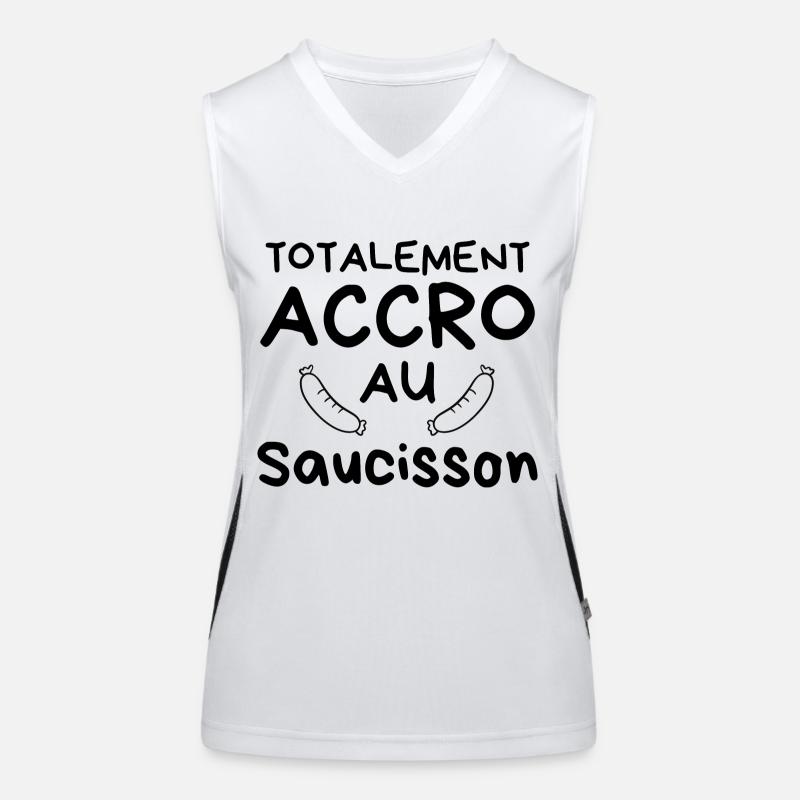 Totalement accro au saucisson Débardeur respirant contrasté Femme