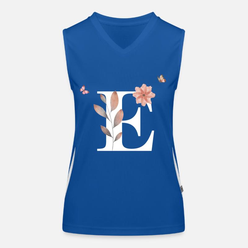 Buchstabe e Wildblumen Aquarelle Funktionelles Kontrast-Tank Top für Frauen