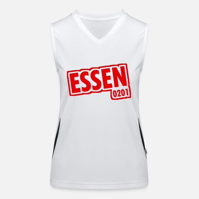 Essen - 0201 - Area Code - Slogan Women's Functional Contrast Tank Top