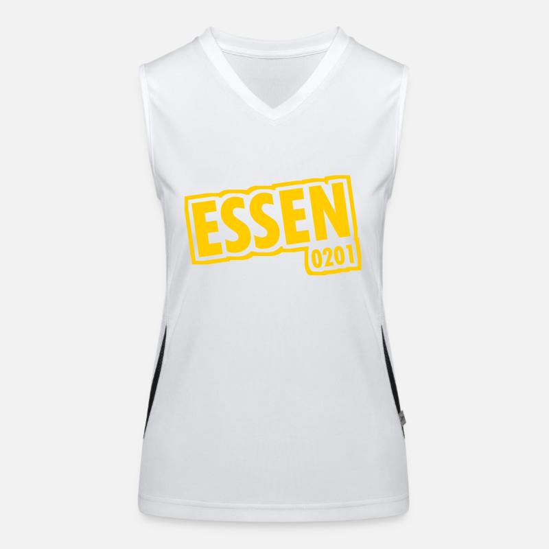 Essen - 0201 - Area Code - Slogan Women's Functional Contrast Tank Top