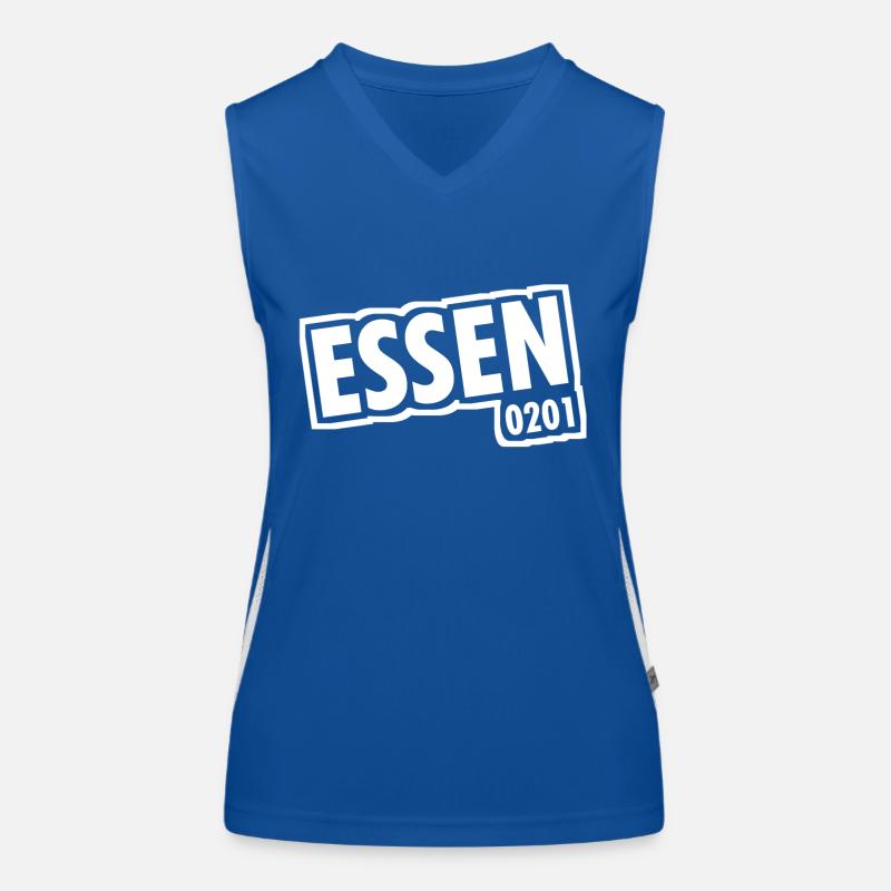 Essen - 0201 - Area Code - Slogan Women's Functional Contrast Tank Top