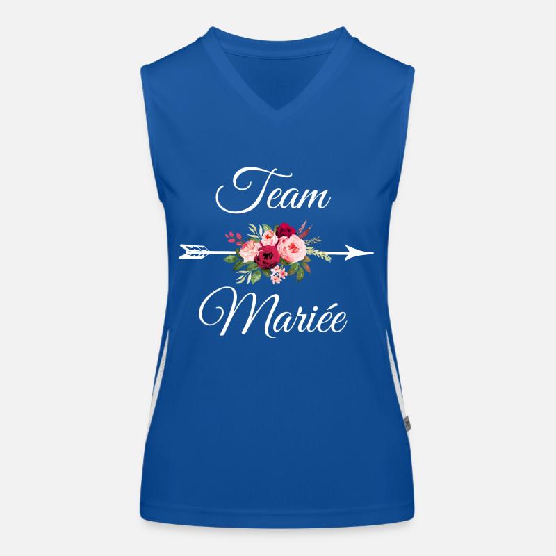 Team The Bride Arrow Flower Bouquet Women's Functional Contrast Tank Top
