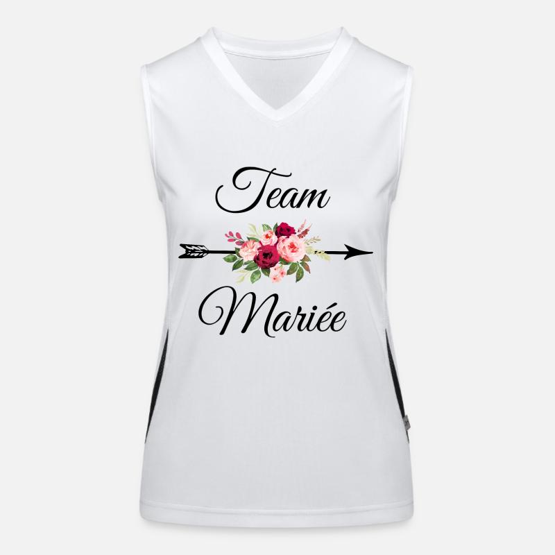 Team The Bride Arrow Flower Bouquet Women's Functional Contrast Tank Top
