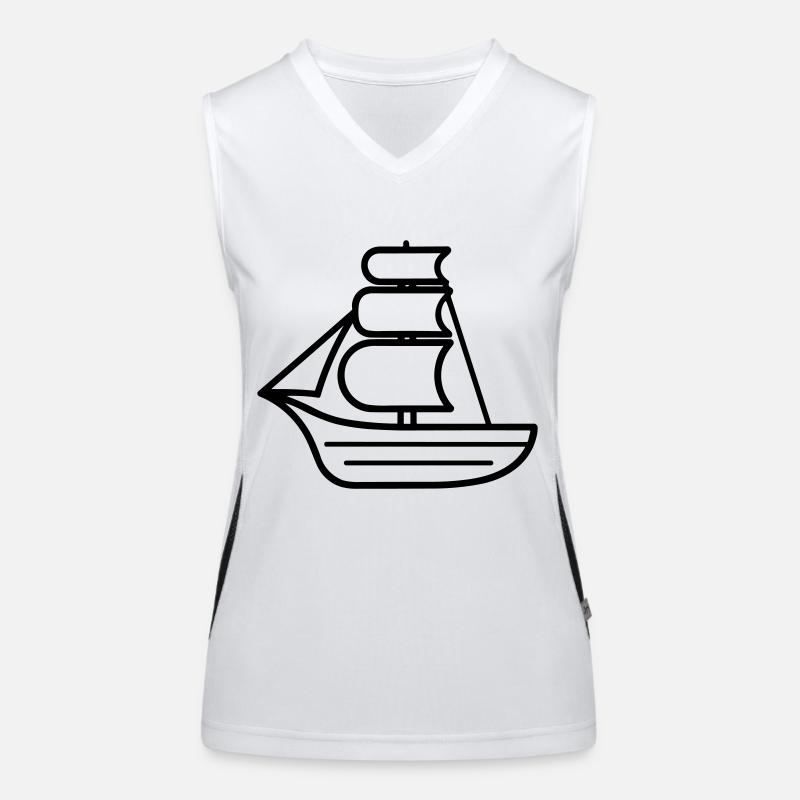 pirate ship Women's Functional Contrast Tank Top