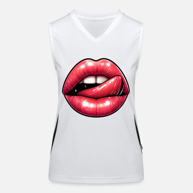 Sexy Lips - Pink Lips Women's Functional Contrast Tank Top