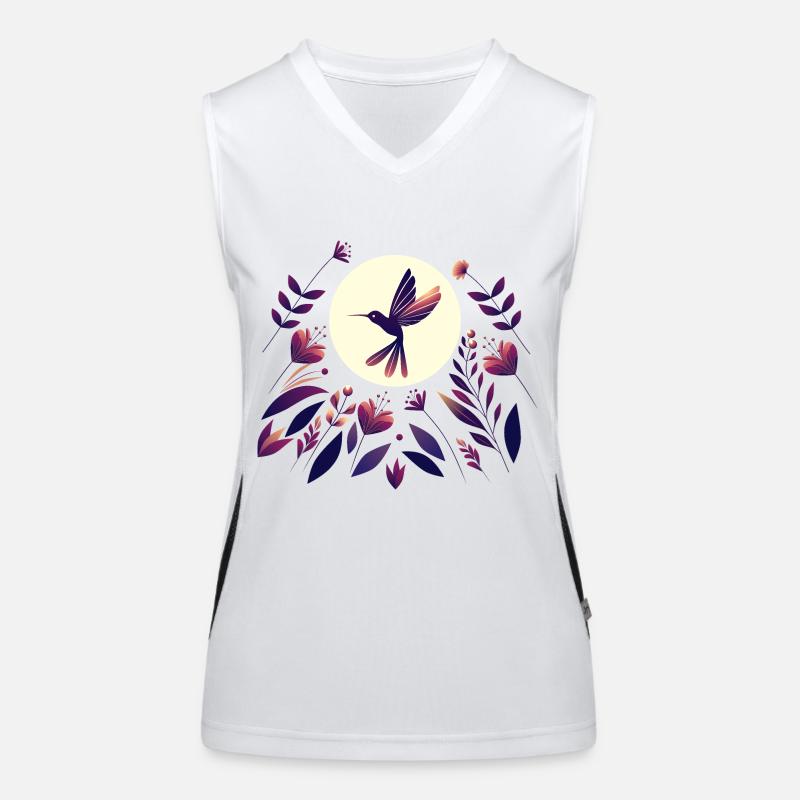 Colibri dans le champ de fleurs Débardeur respirant contrasté Femme