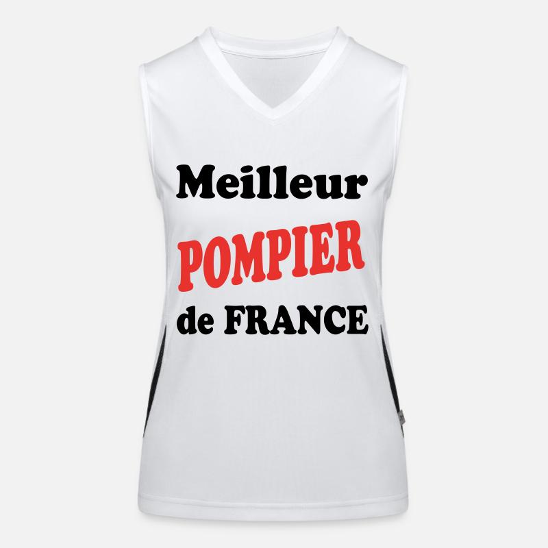 Meilleur POMPIER de france Débardeur respirant contrasté Femme
