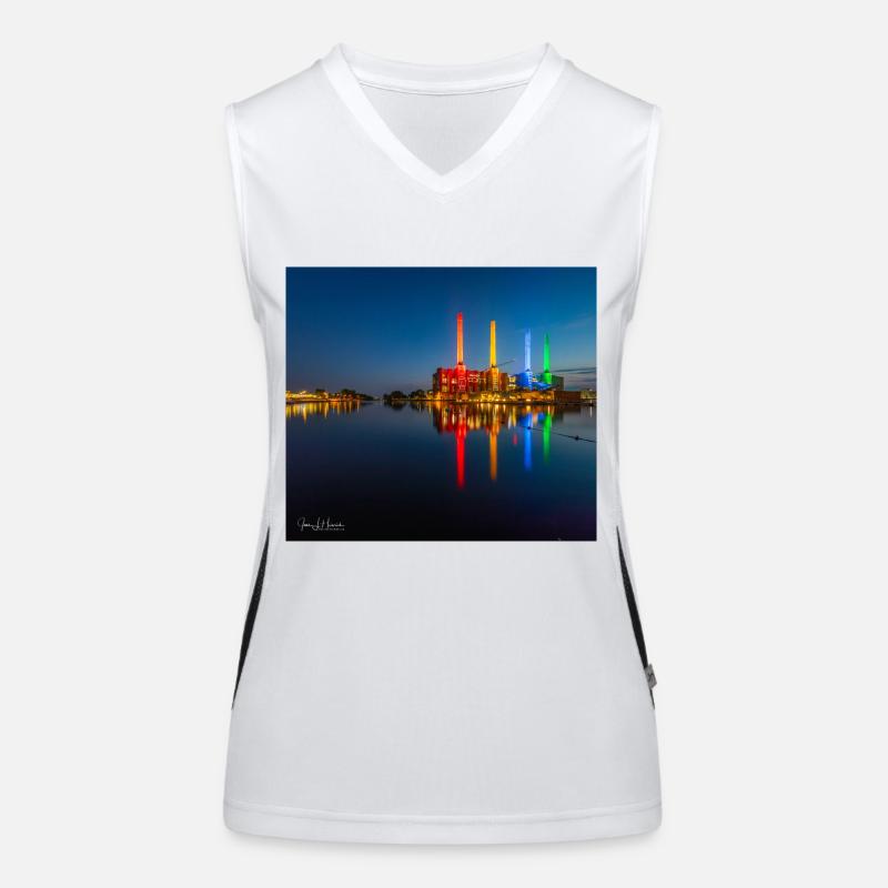 Kraftwerk bunt Wolfsburg Funktionelles Kontrast-Tank Top für Frauen