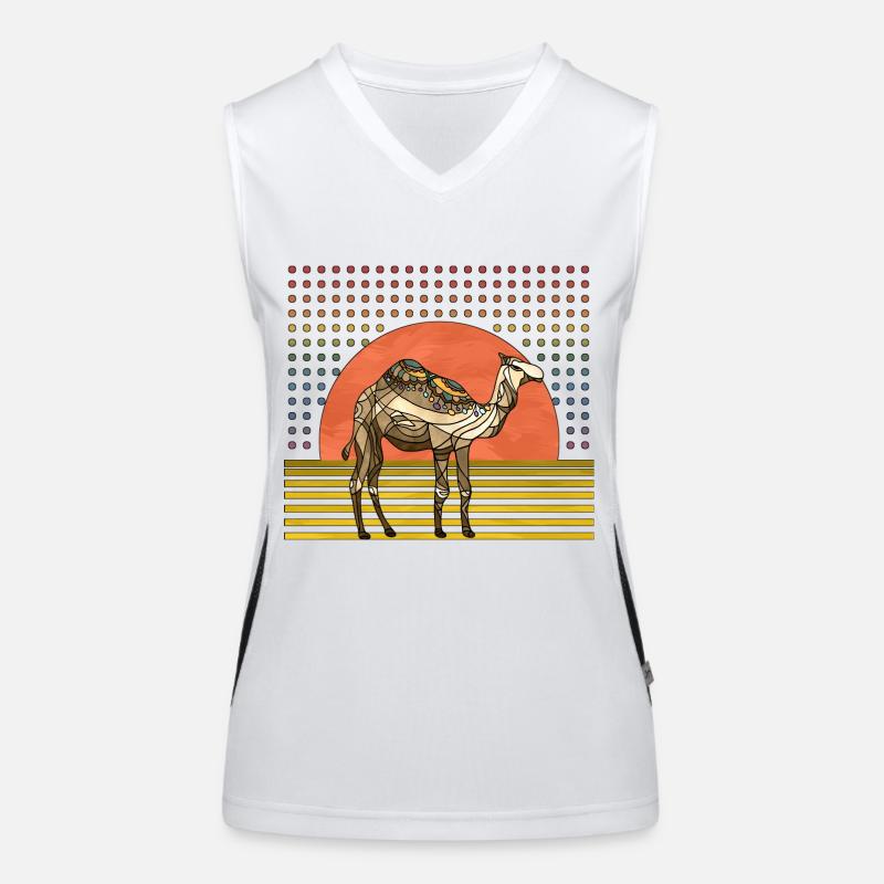 Kamel Funktionelles Kontrast-Tank Top für Frauen