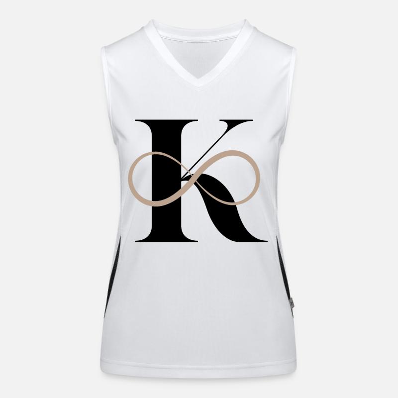 Infinite letter k Women's Functional Contrast Tank Top