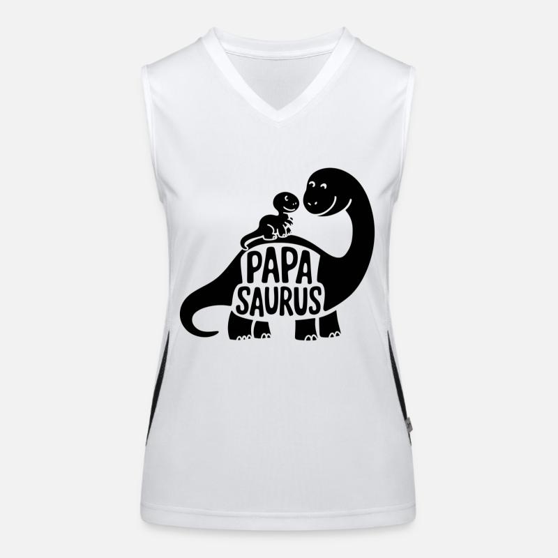 Papa Saurus Dinosaurier Vatertag Kinder lustig Funktionelles Kontrast-Tank Top für Frauen