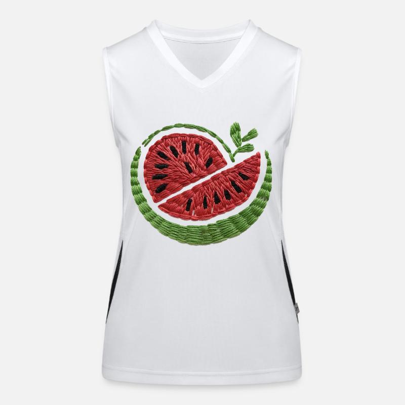 Embroidered watermelon Women's Functional Contrast Tank Top