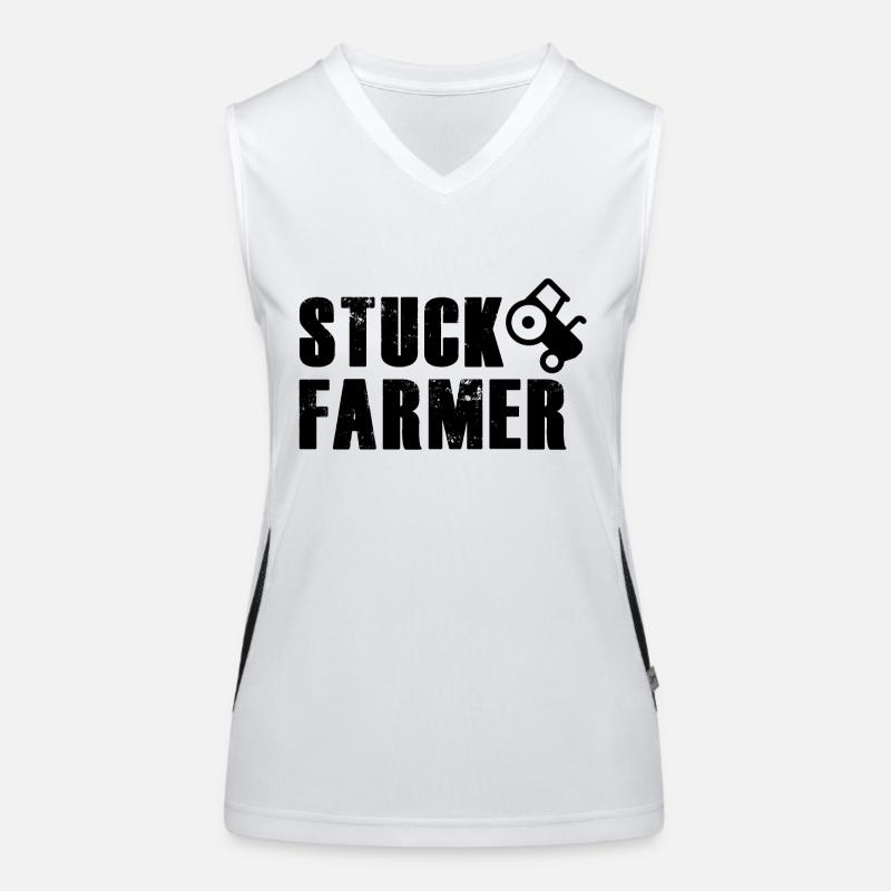 STUCK FARMER BLACK Women's Functional Contrast Tank Top