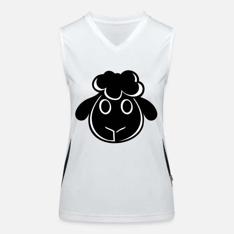 Black Sheep Face Head Small Cute Cute Women's Functional Contrast Tank Top