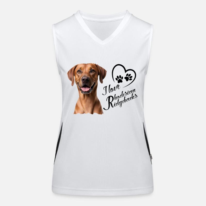 J’adore les Rhodesian Ridgebacks Débardeur respirant contrasté Femme