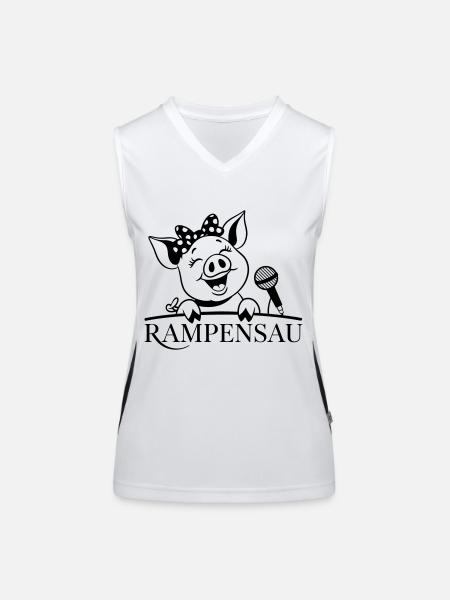 Rampe porc - Débardeur respirant contrasté Femme - blanc/noir - Devant