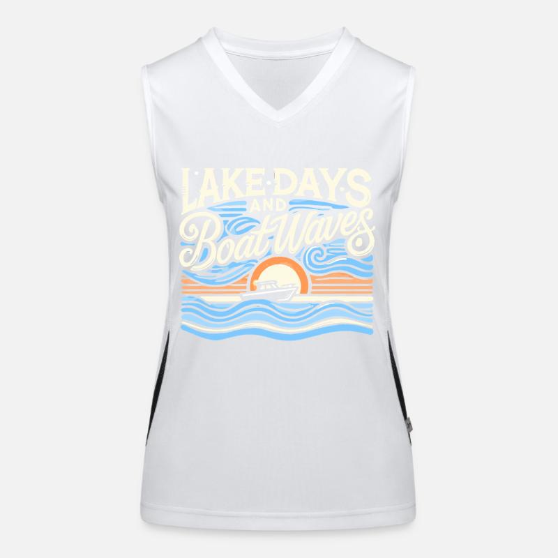 Seetage und Schiffswellen Funktionelles Kontrast-Tank Top für Frauen