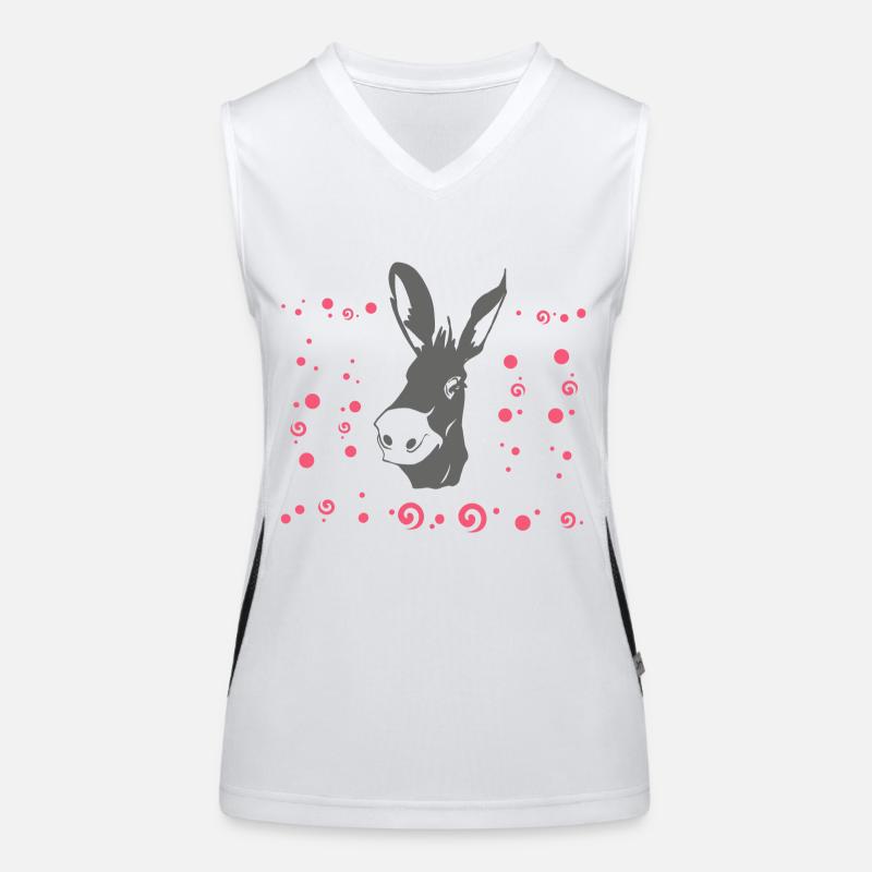 Âne mignon gris Débardeur respirant contrasté Femme