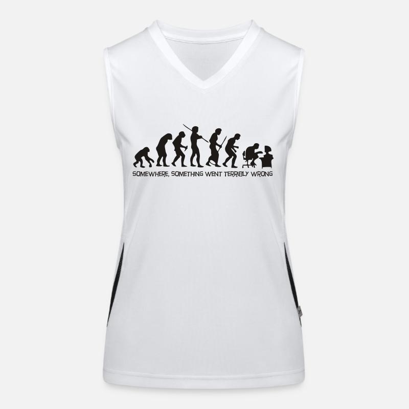 Die Evolution des Menschen Funktionelles Kontrast-Tank Top für Frauen