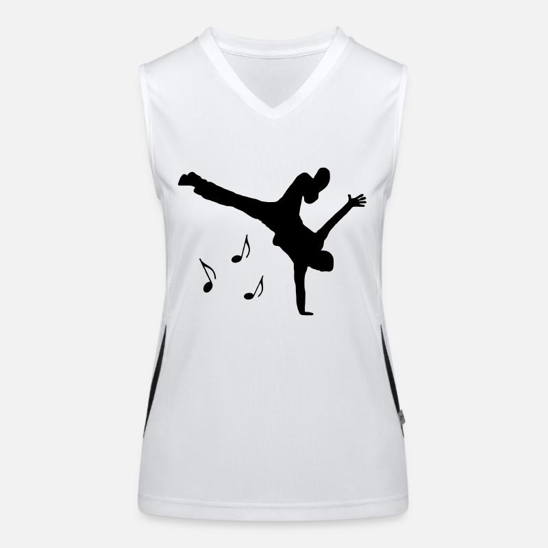 dance move - Women's Functional Contrast Tank Top - white/black