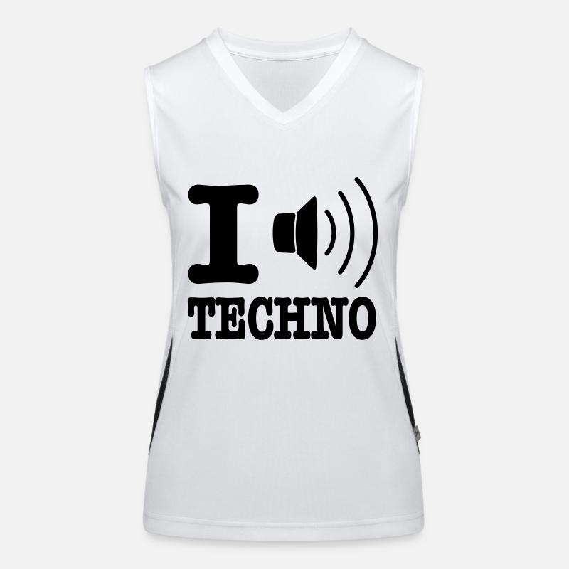 I love techno / I speaker techno Funktionelles Kontrast-Tank Top für Frauen
