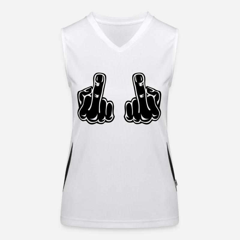 Stinking finger double hands Women's Functional Contrast Tank Top