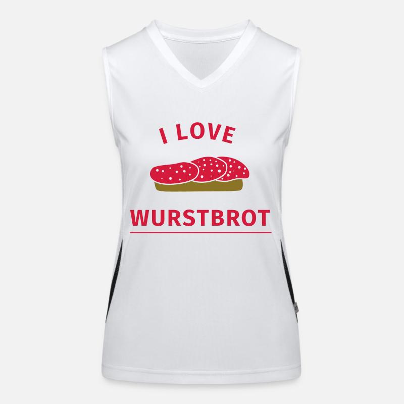 I love Wurstbrot Funktionelles Kontrast-Tank Top für Frauen