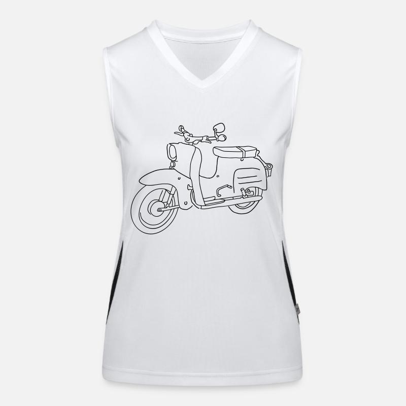 Motorroller, Moped Schwalbe Funktionelles Kontrast-Tank Top für Frauen