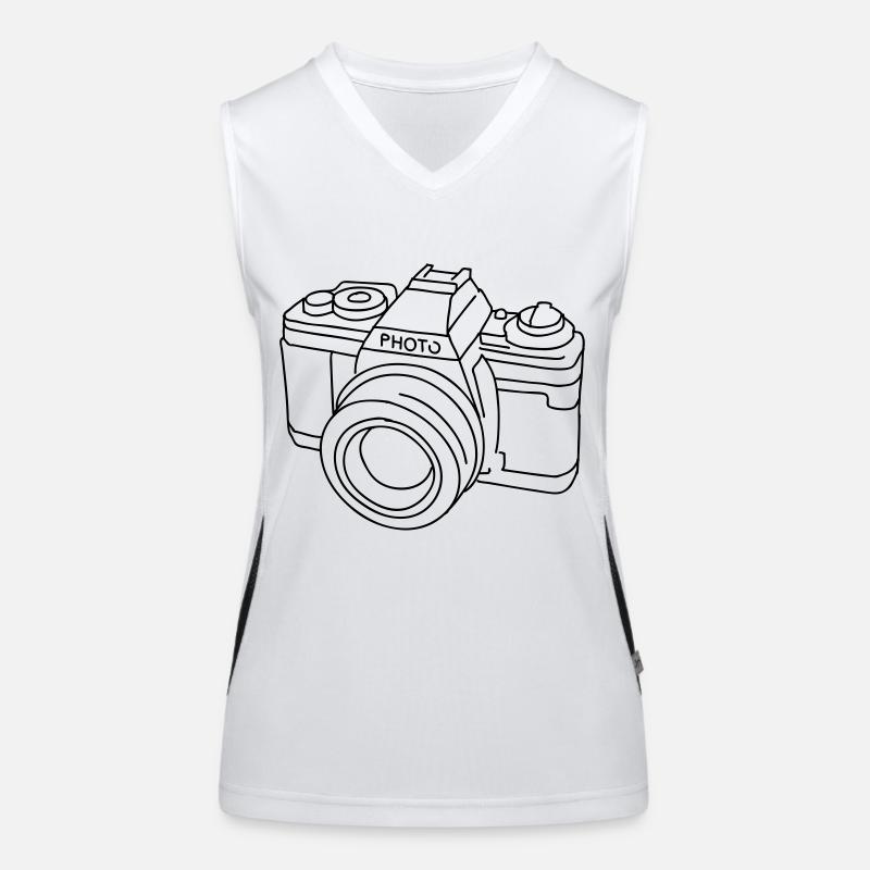 Fotoapparat Funktionelles Kontrast-Tank Top für Frauen