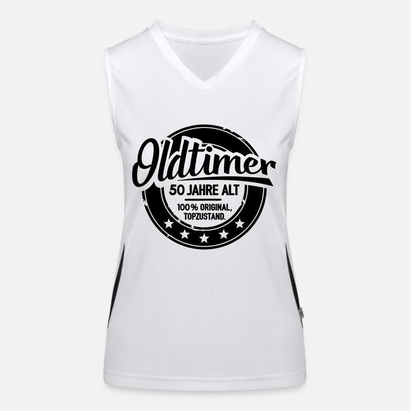 Oldtimer 50 Jahre alt Funktionelles Kontrast-Tank Top für Frauen